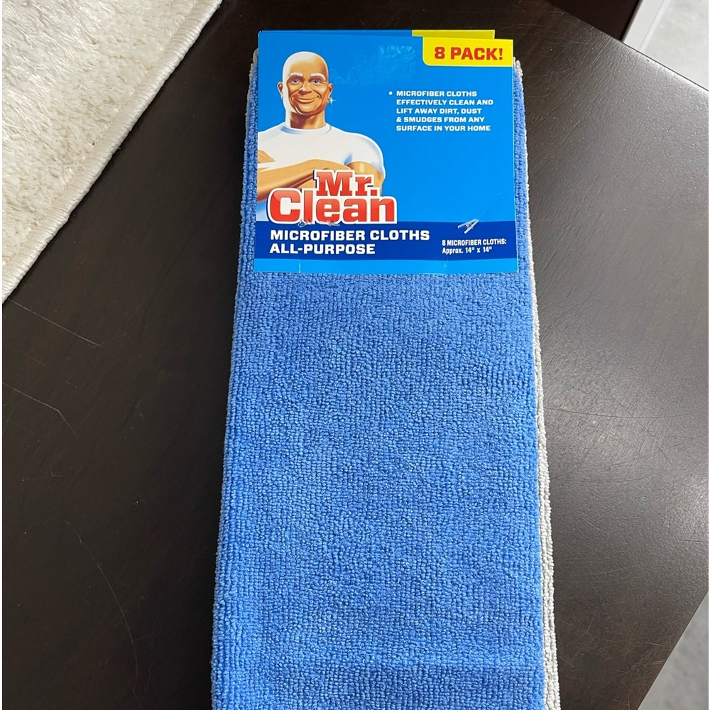 Mr. Clean #8 count 14x14 Microfiber Clothes. NWT!